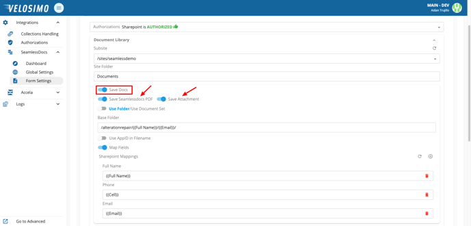 sharepoint form settings